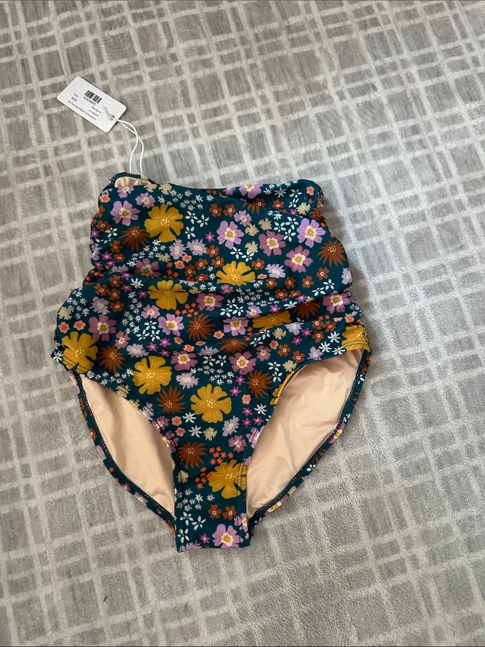 Livy and Kate Women XXS NWT Floral High waist Swim Bottoms